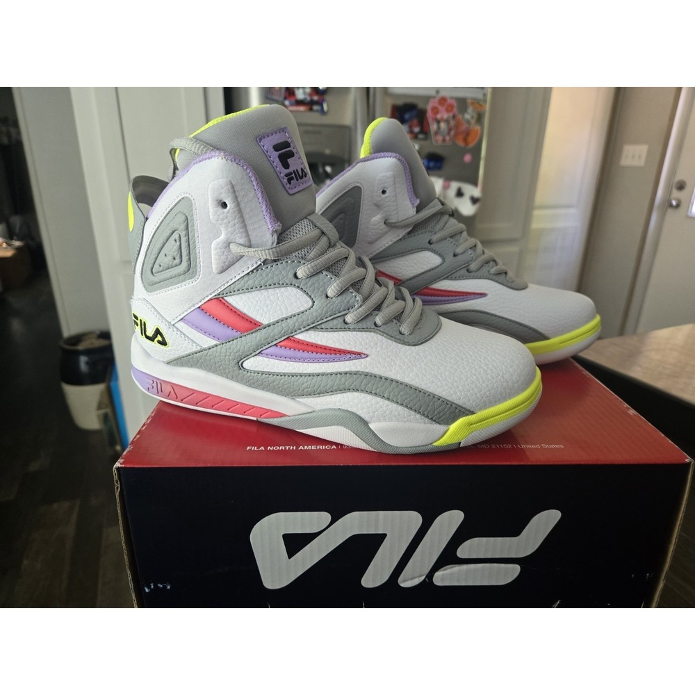 Fila Dereverse White Pink Grey Purple Womens Size 7 Big Kids 5.5